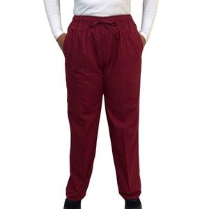 4XL Men’s Scrubs Pants  Medical Elastic Band Drawstring Front Pockets Maroon